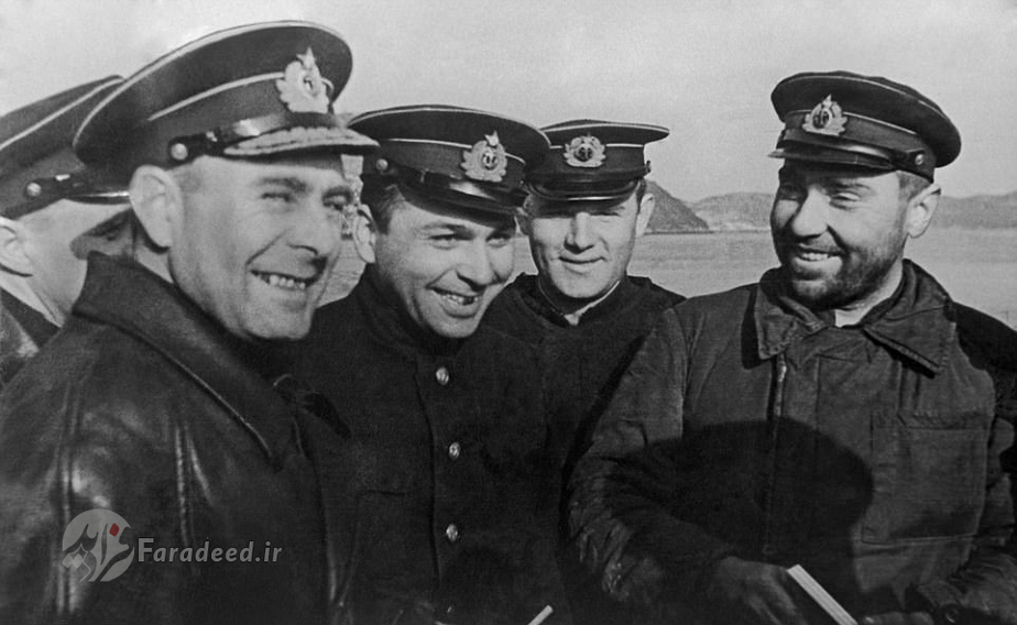 چهار فرمانده ارتش سرخ در پایگاه ناوگان شمالی شوروی