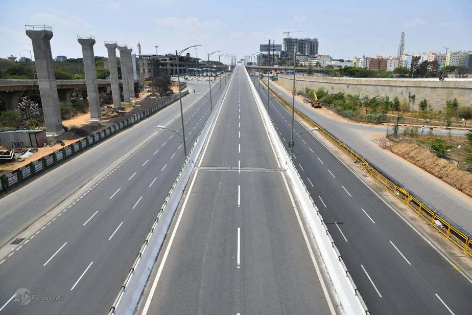 خیابانهای خالیِ بانگلور با جمعیتِ 10میلیوننفری. عکاس: Manjunath Kiran/AFP/Getty Images