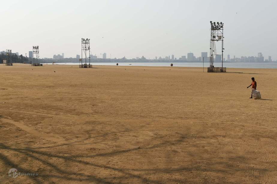 ساحلِ خالی از مسافر عکاس: Punit Paranjpe/AFP via Getty Images