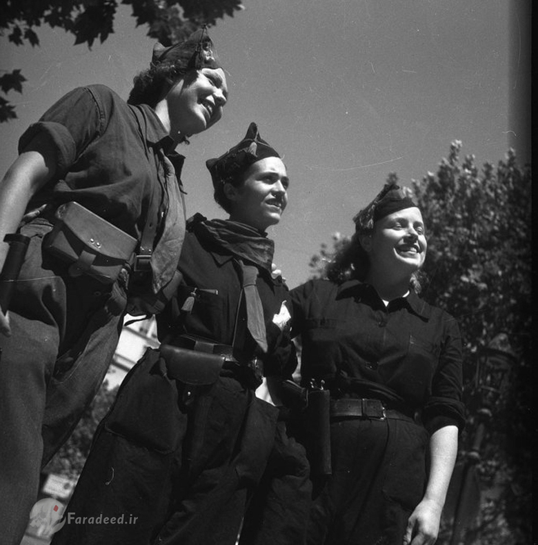 زنان عضو جنبش شبه نظامیان جمهوری خواهان اسپانیا. سال 1936