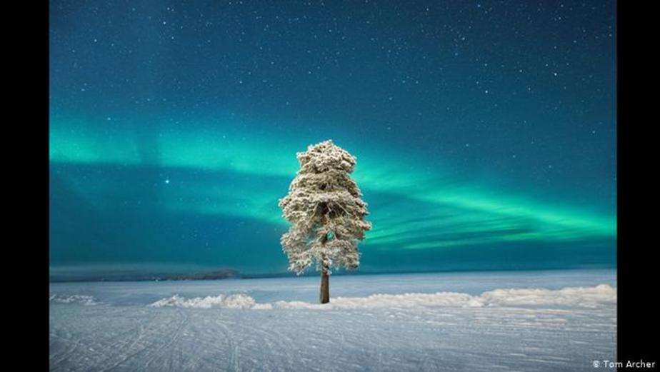 شفق قطبی بر فراز لاپلند (فنلاند)