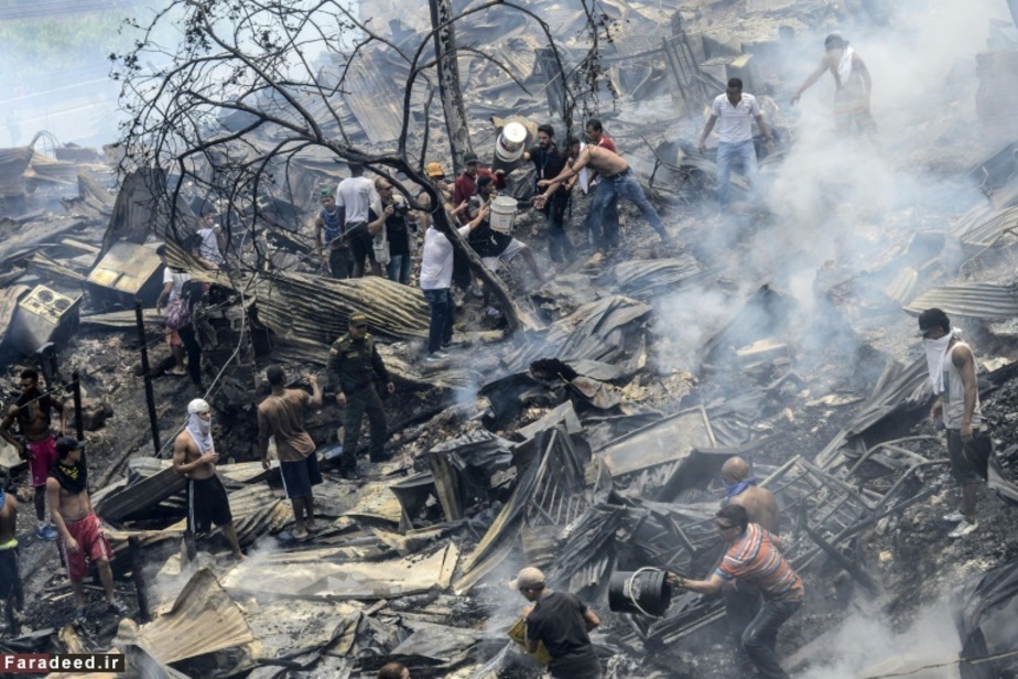 آتش‌سوزی در محله‌ای در کنیا