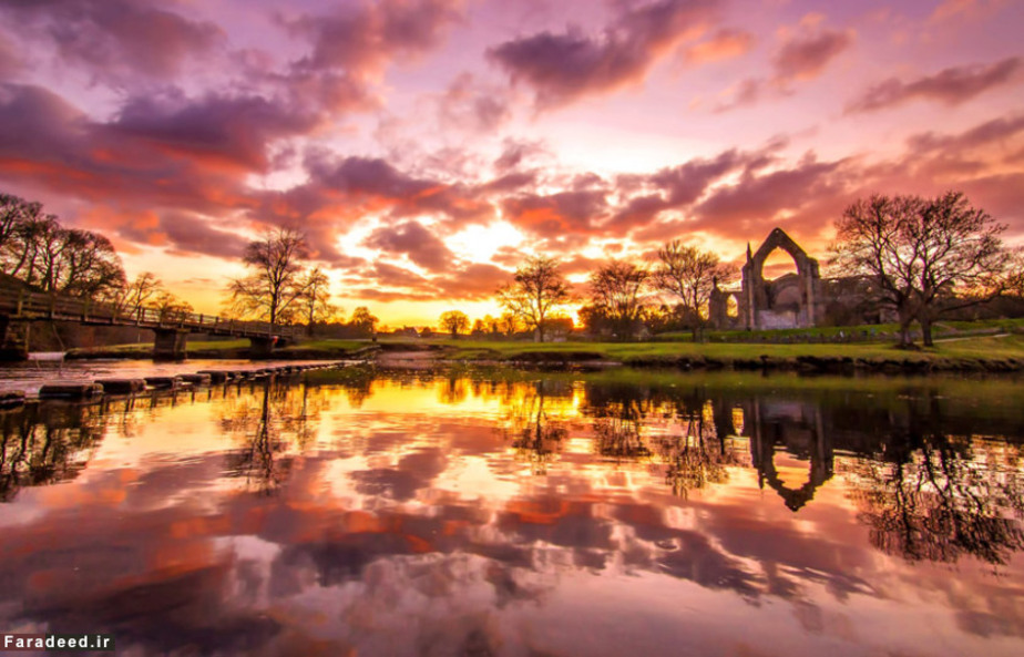 غروب زیبای خورشید در شمال یورکشایر
