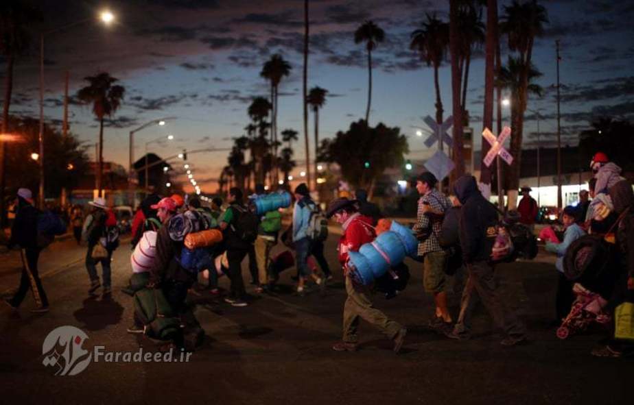 مهاجران آمریکای مرکزی در مسیر شهر تیجوانا در مکزیک