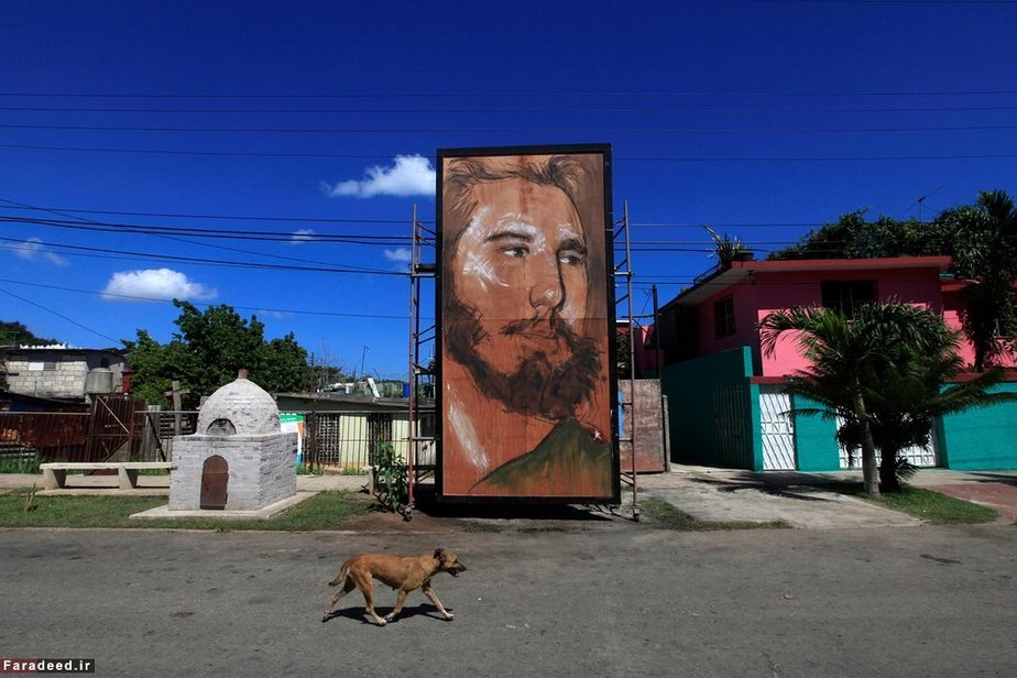 تصویر رئيس جمهور سابق کوبا فیدل کاسترو به مناسبت تولد 90 سالگی‌اش؛ هاوانا
