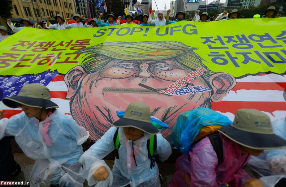 تظاهرات علیه ترامپ در کره جنوبی 